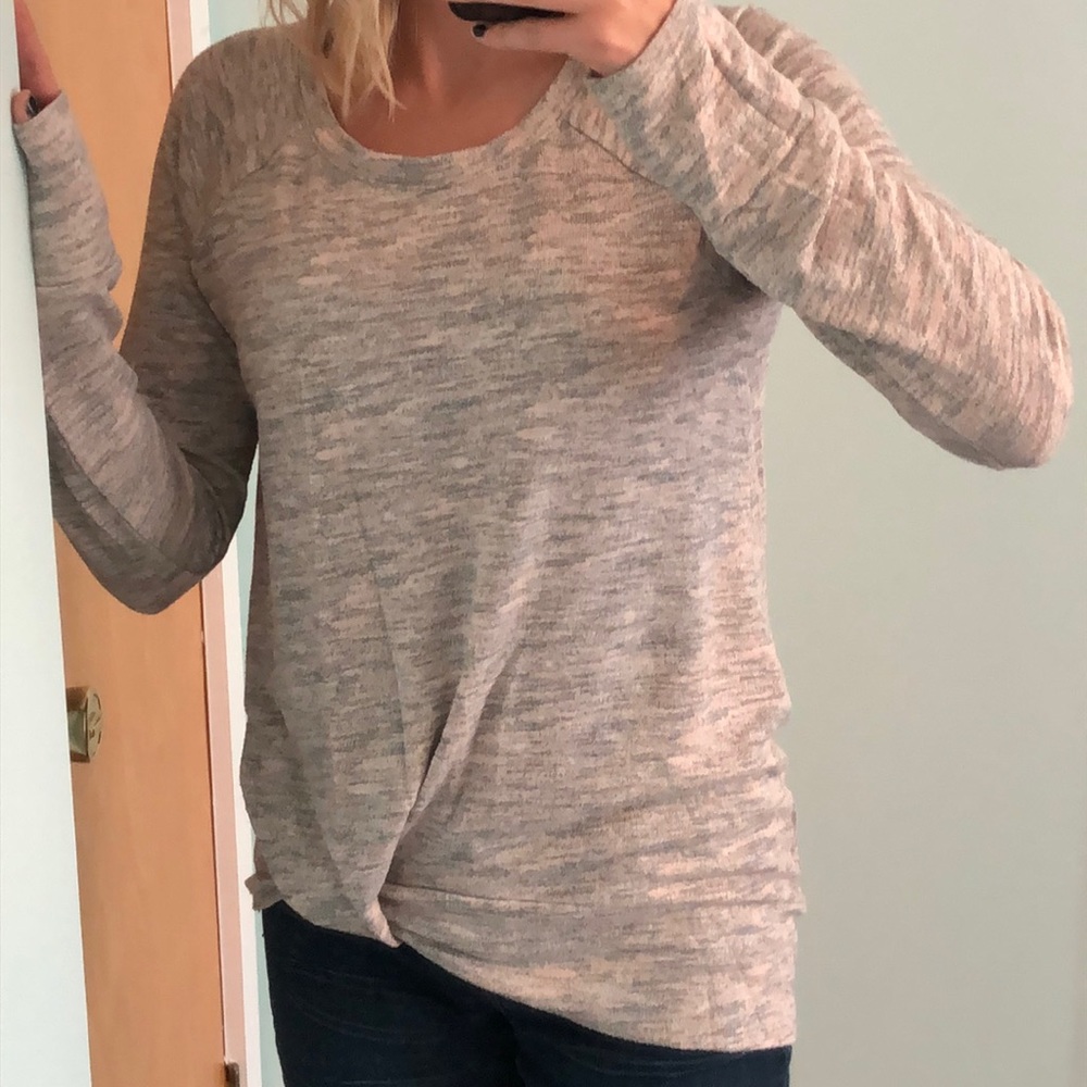 Soft Pink And Gray Sweater